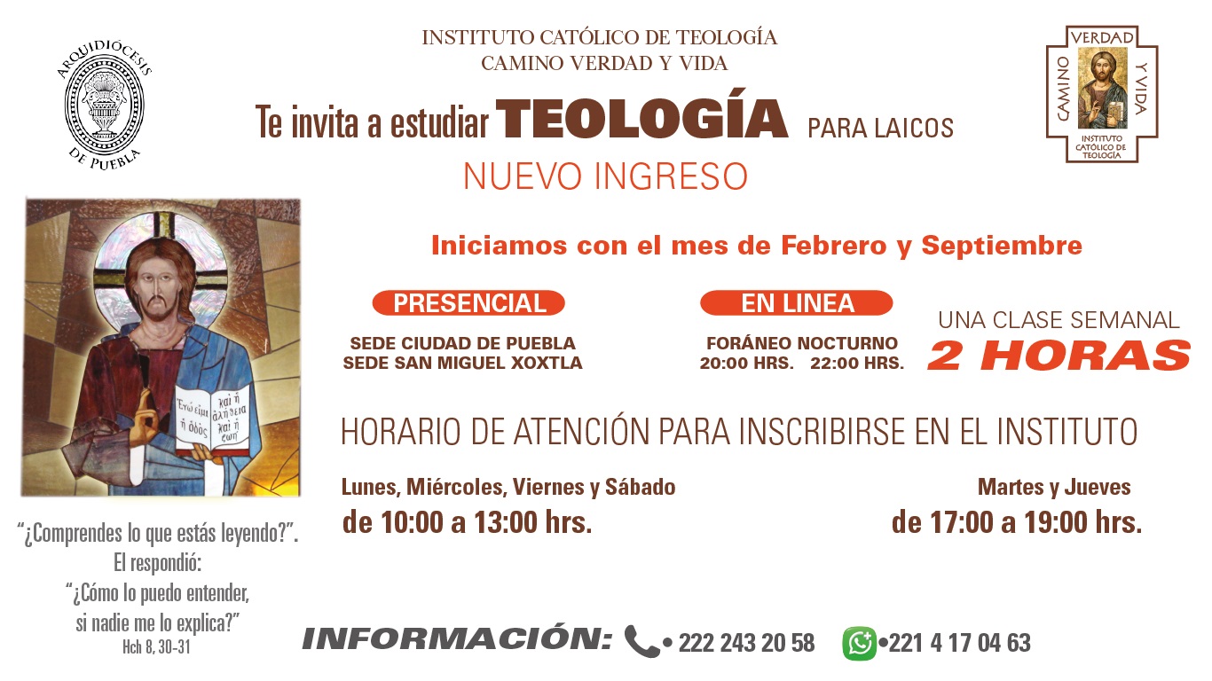 CURSO DE TEOLOGIA PARA LAICOS AGOSTO 2025 EN LINEA Y PRESENCIAL